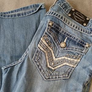 HARLEY DAVIDSON EMBELLISHED JEANS